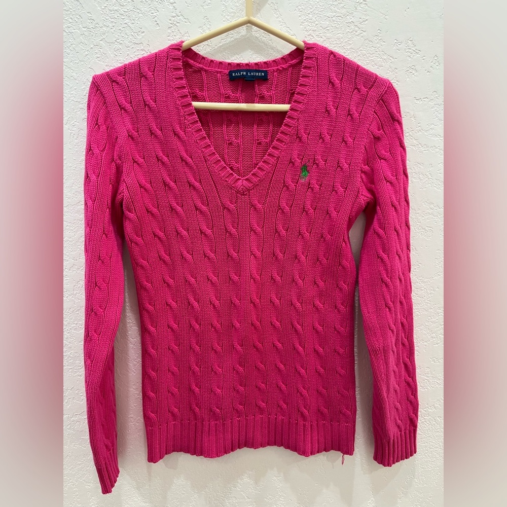 Ralph Lauren Pink Cable Knit Sweater